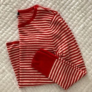 Talbots Petites striped knit in Blood Orange/Creme